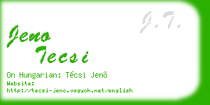 jeno tecsi business card