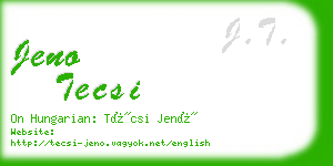 jeno tecsi business card